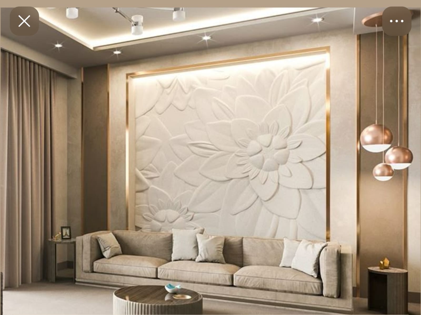 Minimal Leaf Harmony Texture Stone Wall Carving in Natural Stone